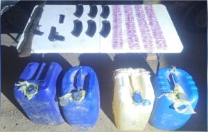 Arnas y drogas aseguradas en Mazatlán