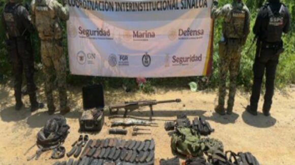 Incautan fuerzas federales arsenal y casi 50 artefactos explosivos en operativos realizados en la zona sur de Sinaloa; hay un detenido