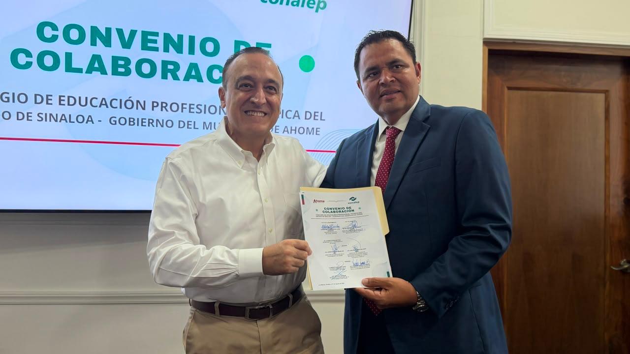 Ayuntamiento de Ahome y Conalep Sinaloa firman convenio de colaboración