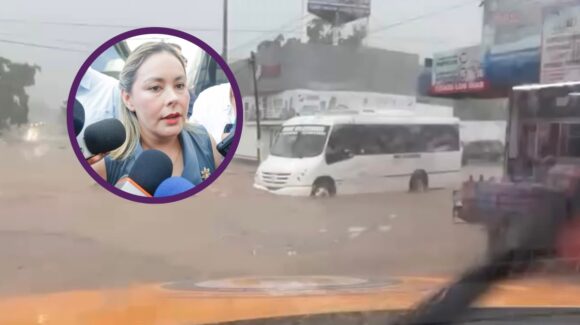 “Es un acto irresponsable”: gobernadora pide a choferes no pasar por calles inundadas y cuidar a pasajeros en temporada de lluvia