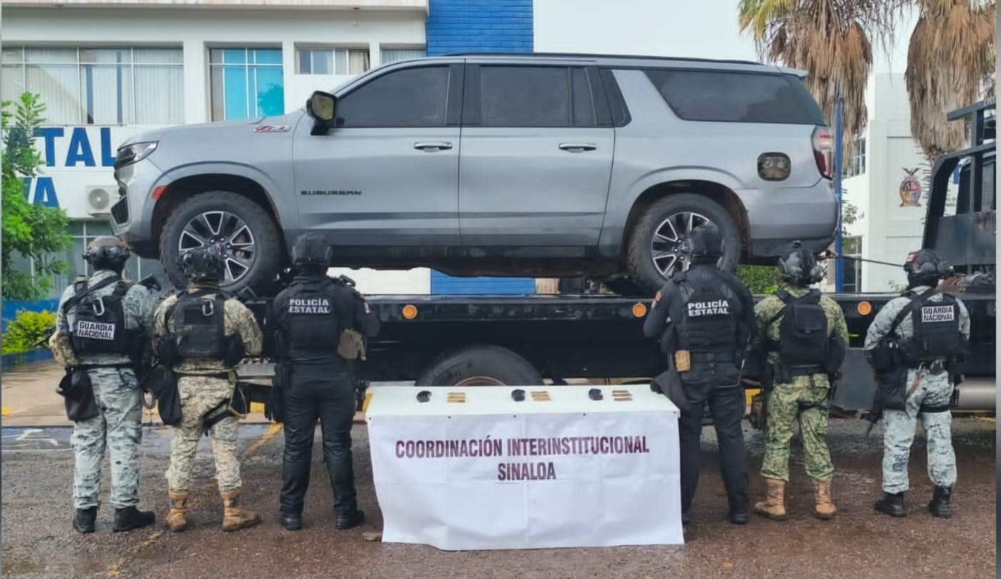 Camioneta asegurada en Culiacán
