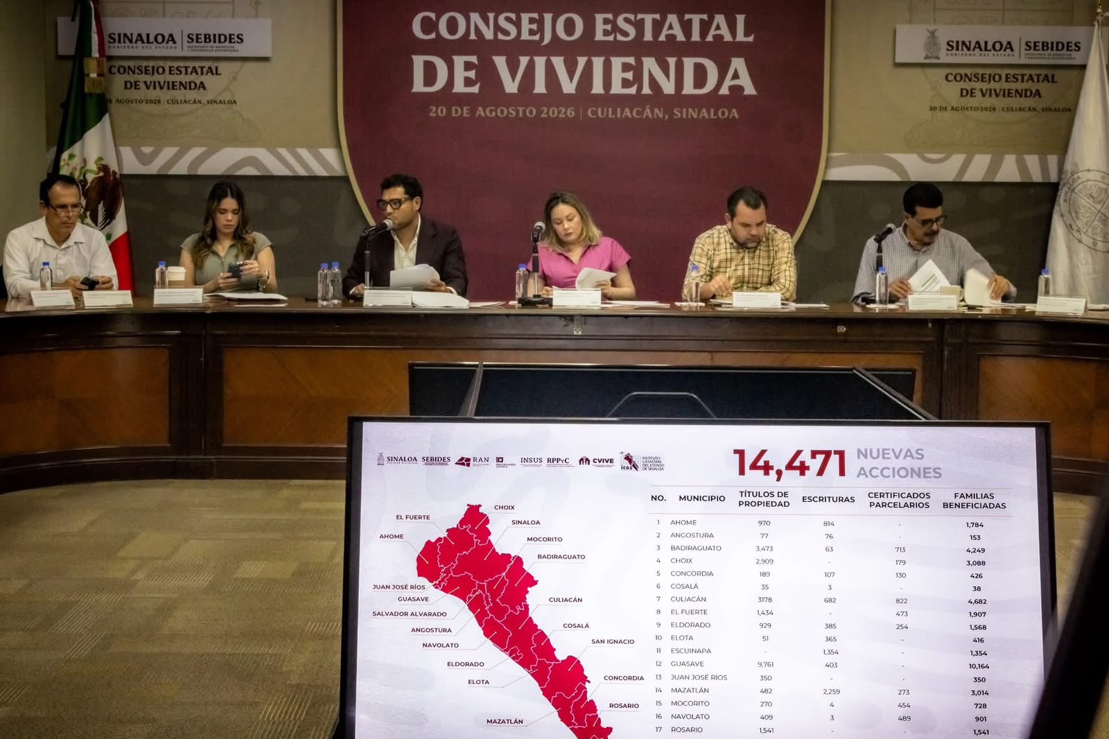 Sinaloa alcanza primer lugar nacional en certeza jurídica con más de 42 mil acciones de vivienda