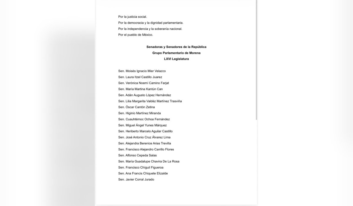 Comunicado del Grupo Parlamentario de Morena en la Cámara Alta