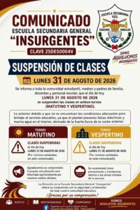 comunicado escolar en Guasave