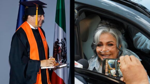Cristian Castro se gradúa de la preparatoria a los 51 años y lo acompaña su madre Verónica Castro