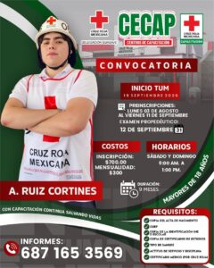Convocatoria de Cruz Roja Guasave para Técnicos en Urgencias Médicas