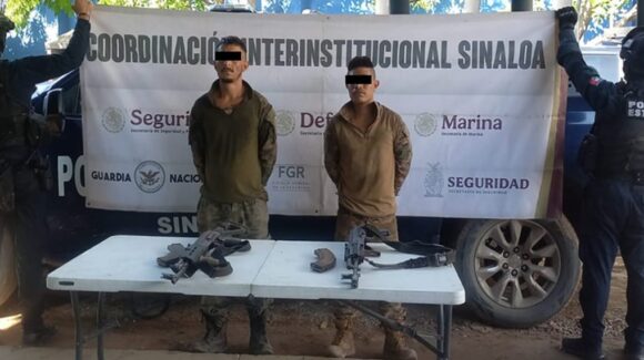 Refuerzan seguridad en el sur de Sinaloa; aseguran armas y detienen a dos personas en Escuinapa y Rosario