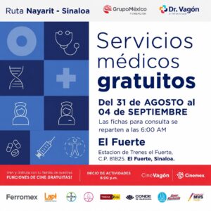 Dr. Vagón llegará con servicios gratuitos a El Fuerte