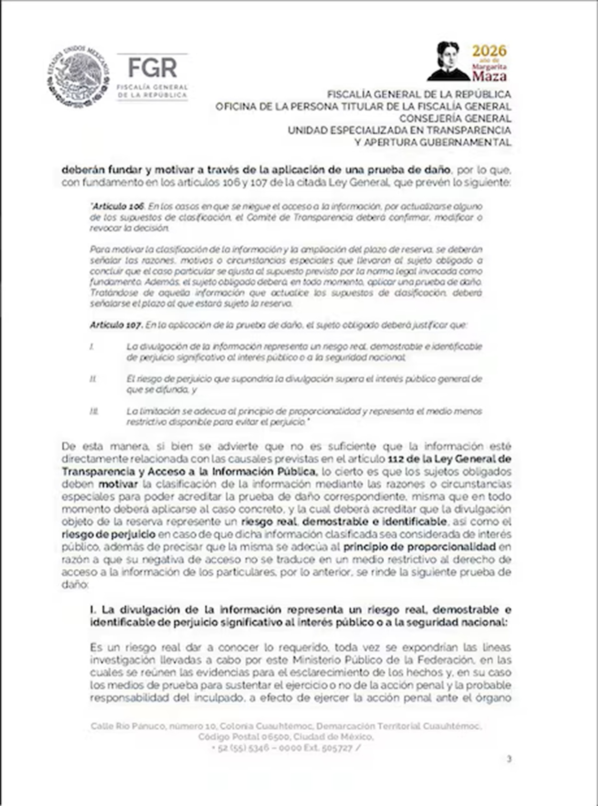 Documento de la FGR sobre 'El Jando'