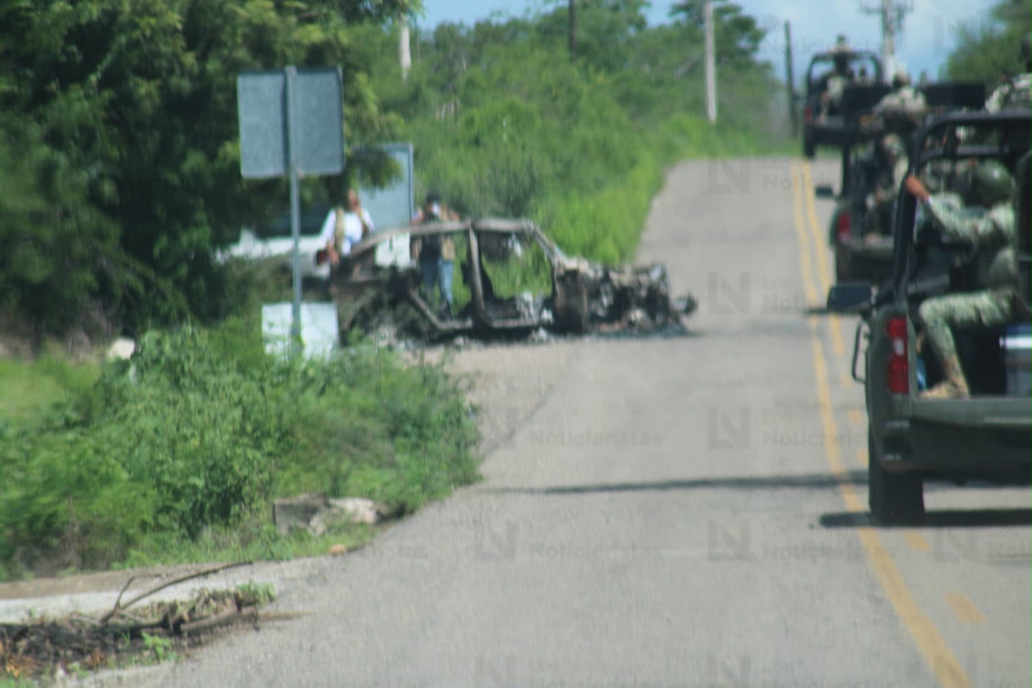 Reportan enfrentamiento y vehículo incendiado cerca de Cofradía