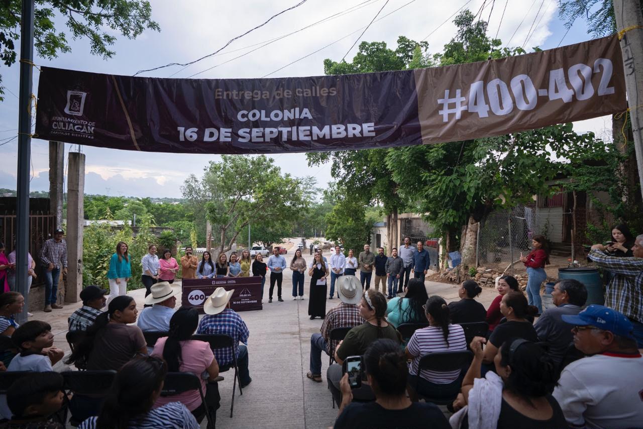 Entregan pavimentaciones en la 16 de Septiembre, en Culiacán
