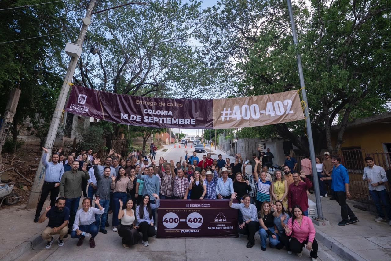 Entregan pavimentaciones en la 16 de Septiembre, en Culiacán
