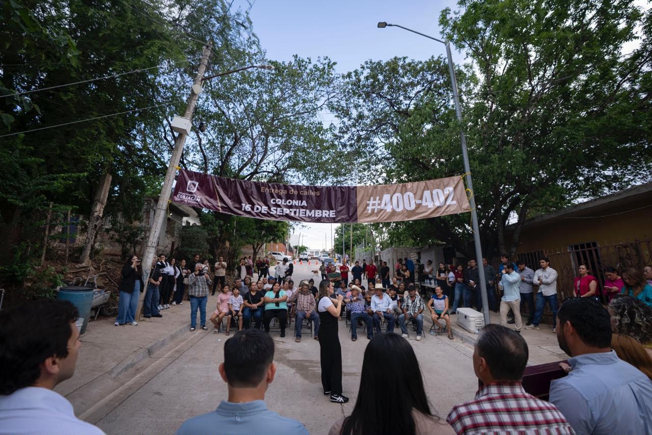 Entregan pavimentaciones en la 16 de Septiembre, en Culiacán