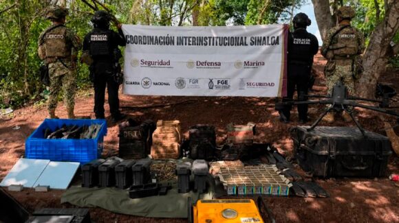 Localizan explosivos y armas de alto poder durante operativo de Concordia y Mazatlán, Sinaloa 