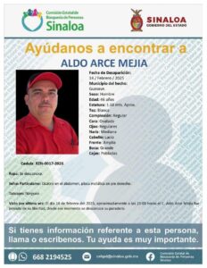 Aldo desaparecido en Guasave