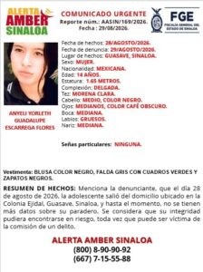 Buscan a Anyeli en Guasave
