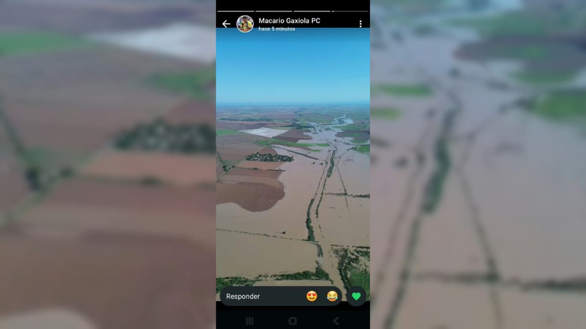 foto aerea de inundacion en la pichihuila guasave