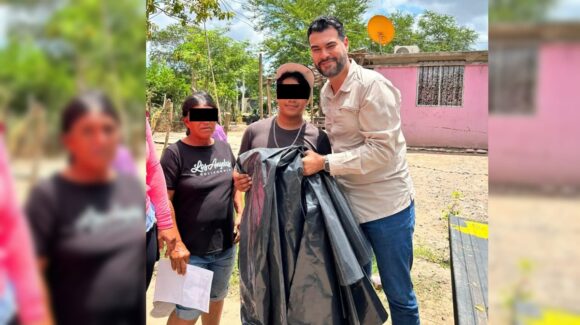 Con un sueldo de más de 100 mil mensuales como diputado de Sinaloa, reparte hule negro a familias de Ahome