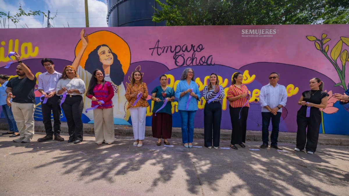graciela dominguez destaca legado social de amparo ochoa durante inauguracion de mural calle