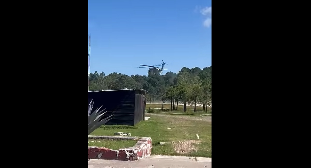 Helicóptero del Ejército Mexicano accidentado en Durango