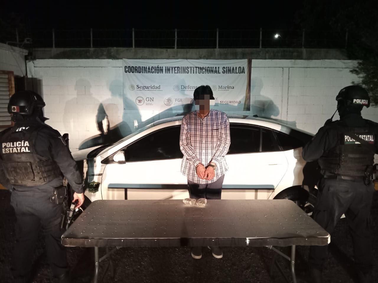 Hombre detenido con droga en Culiacán
