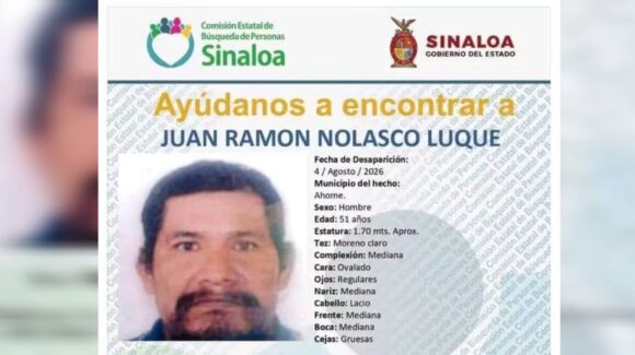 Juan Ramón Nolasco es buscado por su familia, desapareció en Ahome, Sinaloa