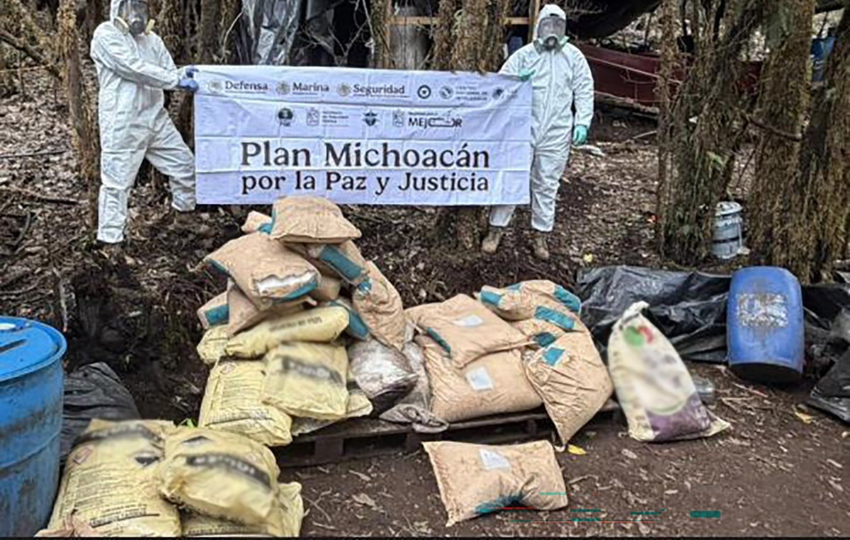 Laboratorio clandestino desamantelado en Michoacán