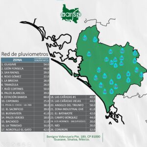 Mapa lluvias Guasave