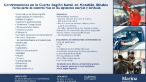 marina abre reclutamiento en mazatlan sinaloa contrataciones