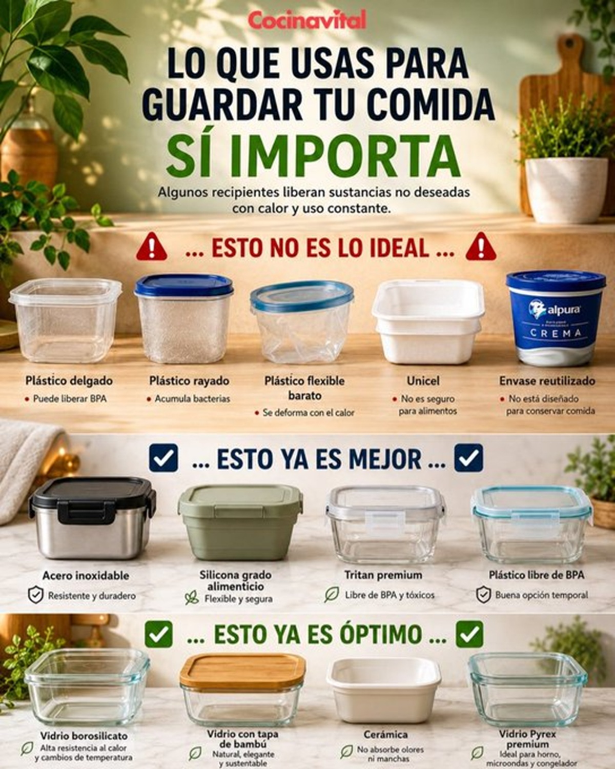 Tipos de contenedores de alimentos