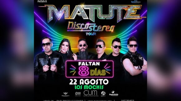 A 8 días de llegar Matute a Los Mochis con su “Disco Tour” el próximo 22 de agosto