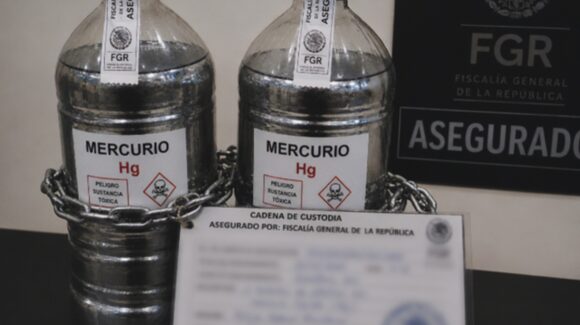 Investigan posible tráfico ilegal: Descubren y aseguran 1.2 litros de mercurio, en Querétaro