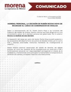 Comunicado de Morena