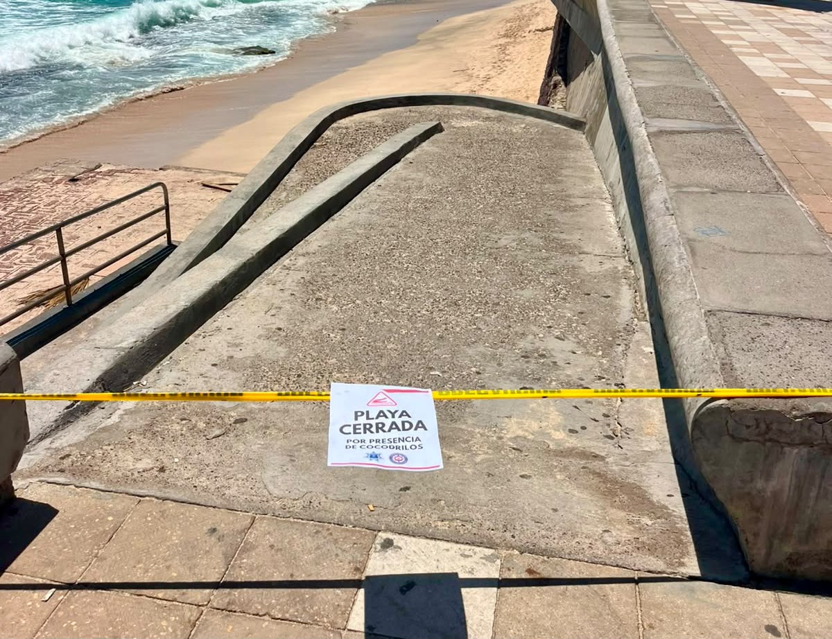 Playa cerrada en Mazatlán por presencia de cocodrilos