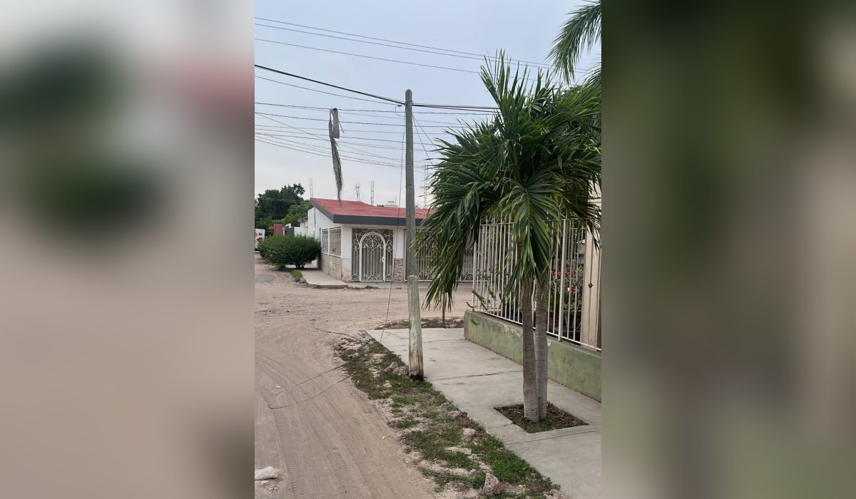 Poste a punto de caer en Guasave