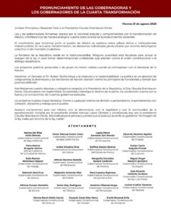 Pronunciamiento de gobernadores