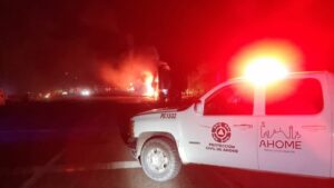 se incendia trailer cargado de lechugas sobre la mexico 15 en san miguel ahome pc