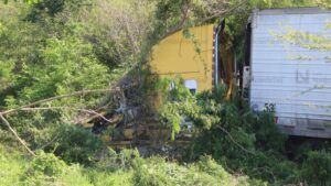 trailer se sale del camino y choca contra arboles en el libramiento mazatlan culiacan accidente