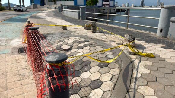 Concluyen reparación del Malecón de Mazatlán, frente a la Facimar, tras daños de hundimiento por mar de fondo
