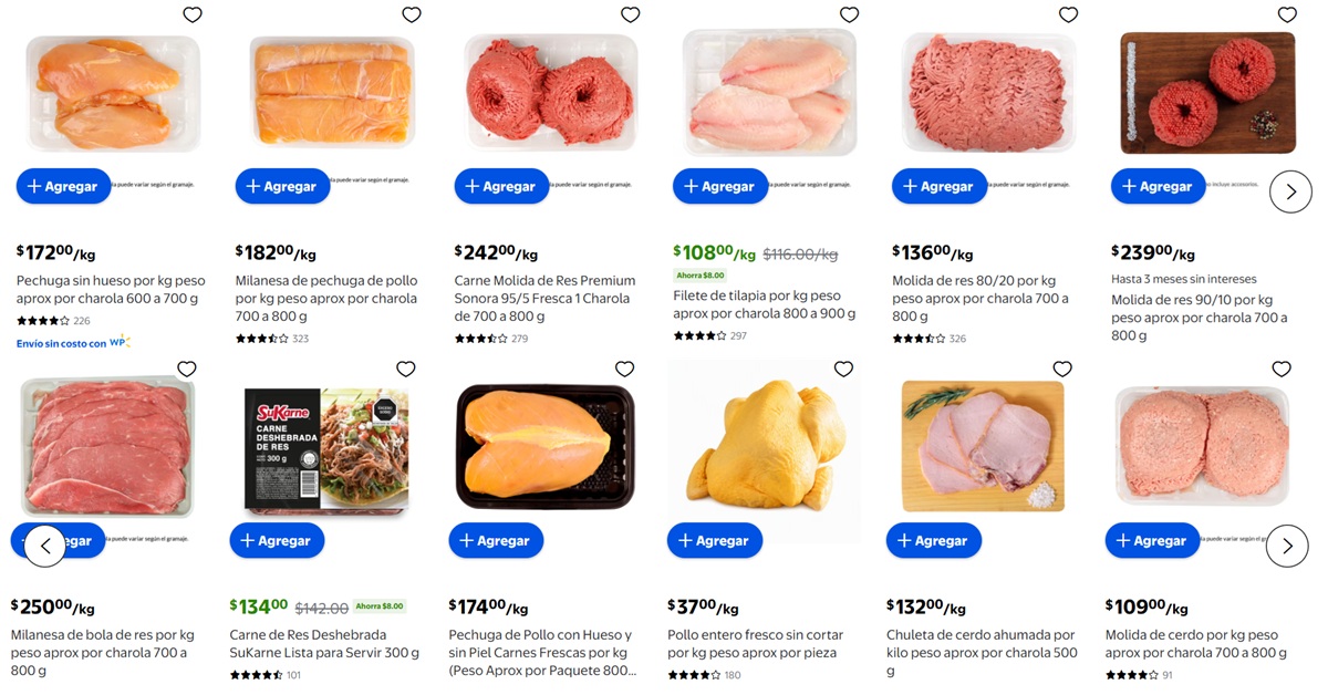 Ofertas de Walmart en carnes