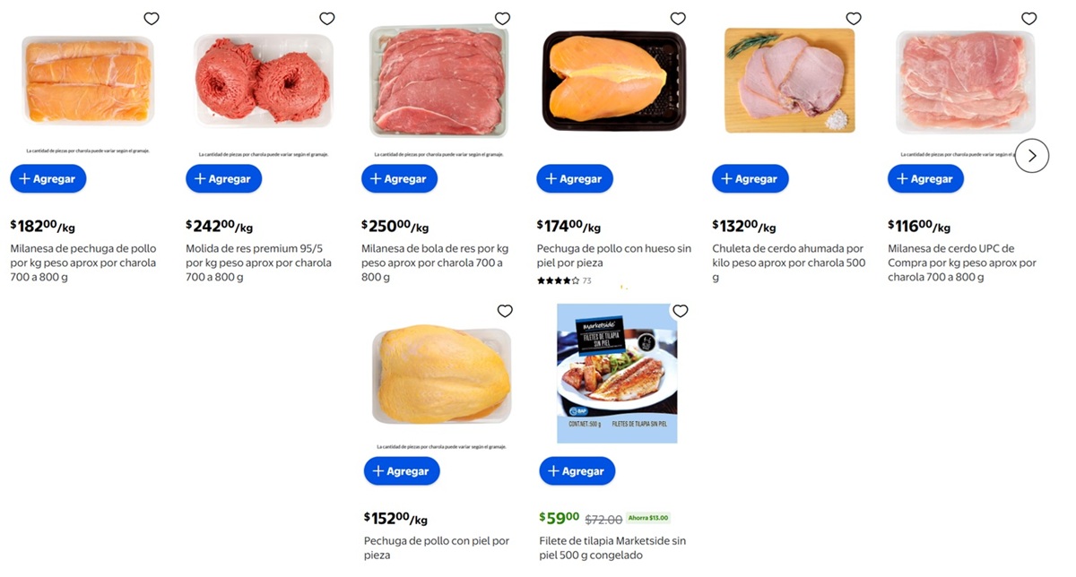 Ofertas de Walmart en carnes