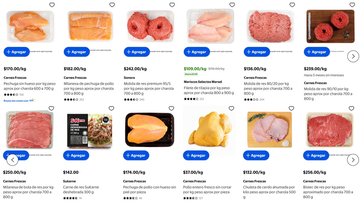 Ofertas de Walmart en carnes