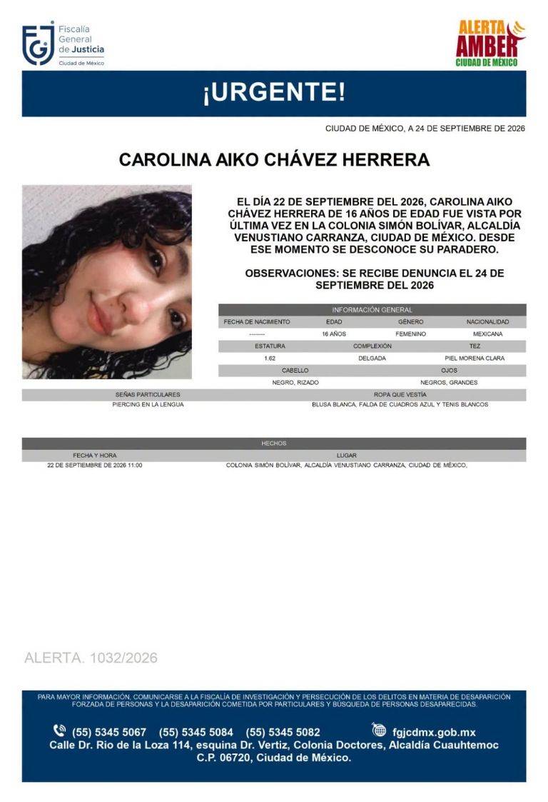 Cuatro adolescentes desaparecen en CDMX en dos días; activan alerta Amber