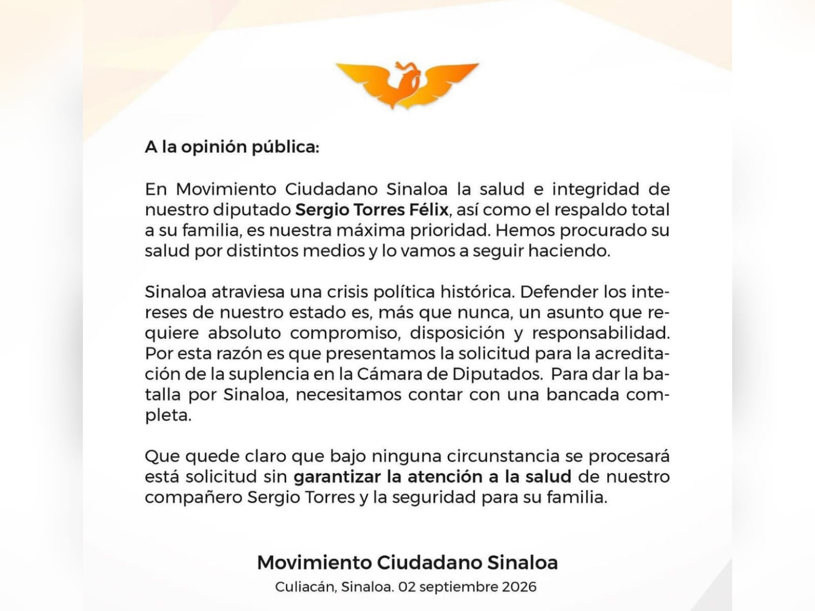 Comunicado de MC tema Sergio Torres
