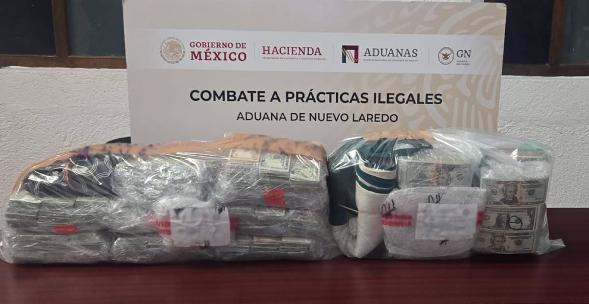 Decomisan más de 760 mil dólares en la Aduana de Nuevo Laredo