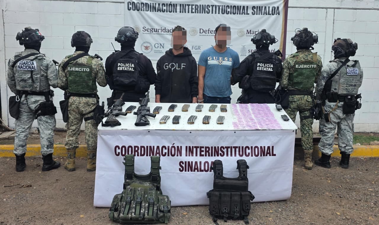 Denuncia al 089 activa operativo en Concordia, Sinaloa; detienen a dos armados con fusiles