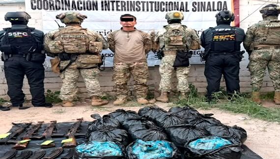 Detienen en Concordia, Sinaloa, a dos hombres y aseguran armas y más de mil 500 dosis de marihuana