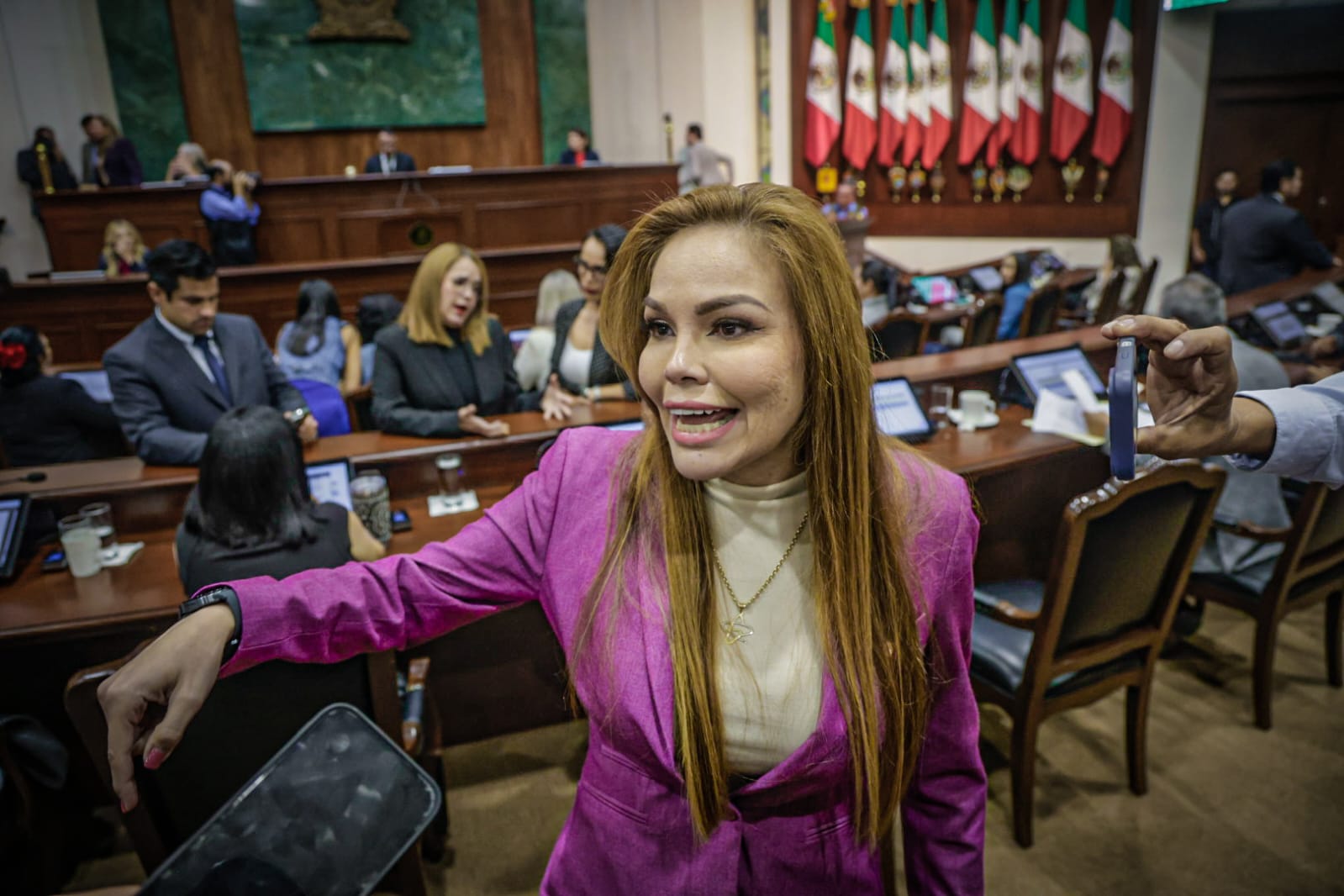 Diputada Paola Garate reclama en el Congreso