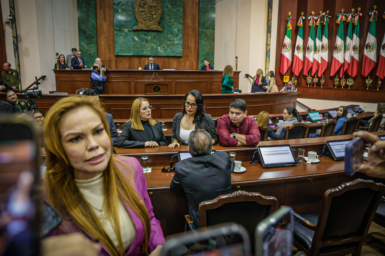Diputada Paola Garate reclama en el Congreso