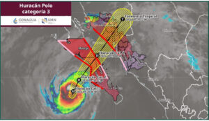 Alerta máxima: El huracán Polo se dirige a BCS para tocar tierra hoy lunes por la tarde; después en Sonora